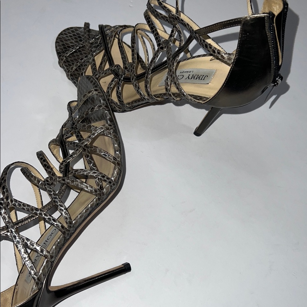 Jimmy Choo Black Snakeskin Heels Women’s size 39 - Picture 3 of 11